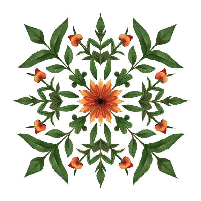 Free transparent PNG: Symmetrical Nature-Inspired Design with Transparent Background