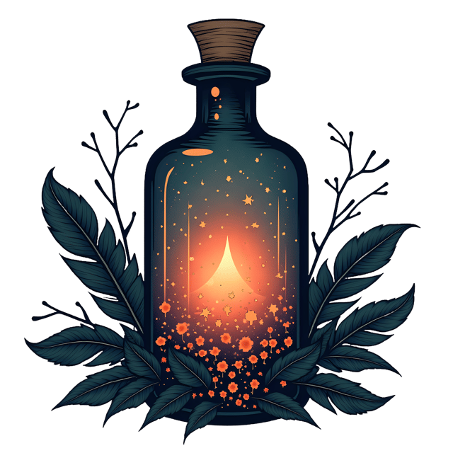 Free transparent PNG: Mystical Gothic Potion Bottle with Glowing Liquid PNG