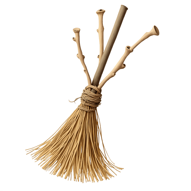 Free transparent PNG: Broom with Tied Bones and Sticks  Folk Art Clipart, free downloadable png