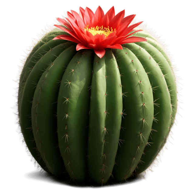 Free transparent PNG: Ferocactus Cactus PNG with Transparent Background for Botanical Art and Design