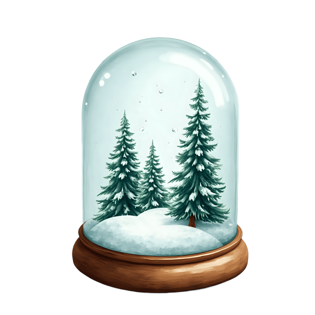 Free transparent PNG: Delicate Glass Snow Globe Winter Scene PNG