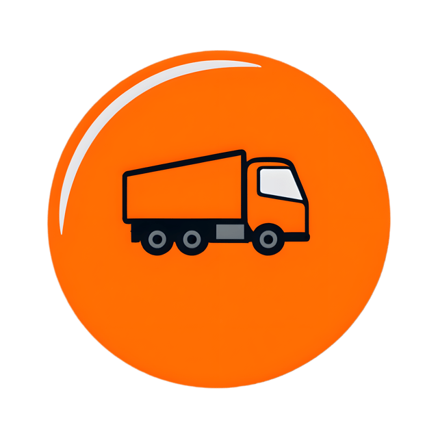 Free transparent PNG: Construction Zone Round Orange Sign with Truck Icon PNG