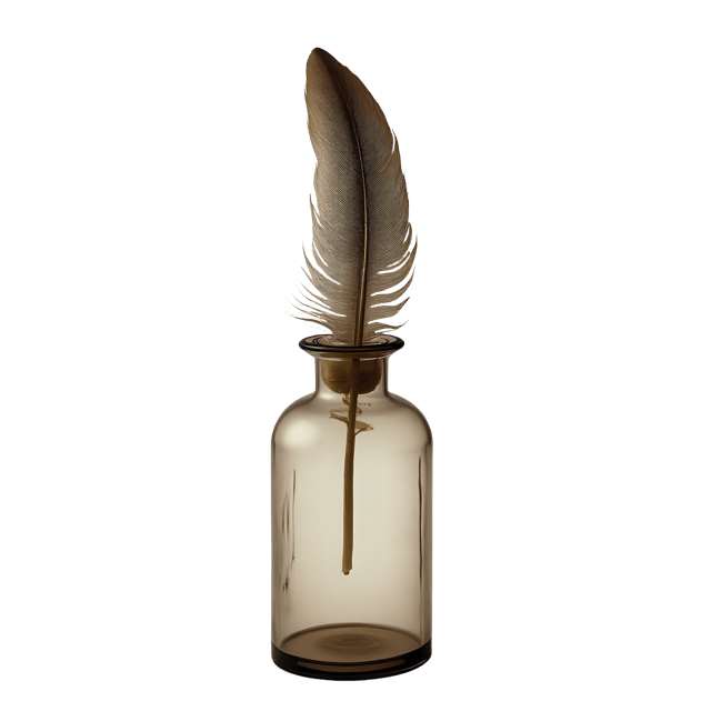 Free transparent PNG: Feather in a Bottle PNG Clipart  Unique Design Element for Crafts  Decor