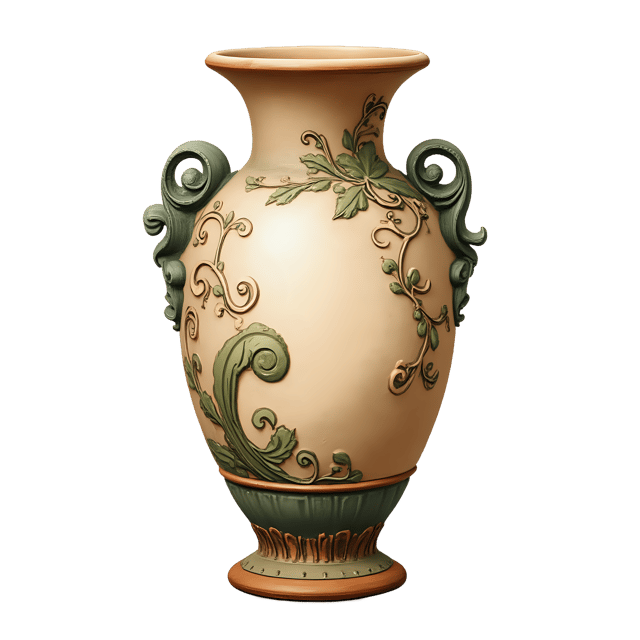 Free transparent PNG: Antique Vase with Scrolling Vines Transparent Background PNG