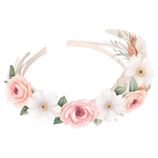 Free transparent PNG: Floral Headband PNG with Transparent Background for Artistic Use