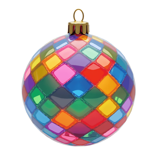 Free transparent PNG: Colorful Glass Ball Ornament with Symmetrical Color Blocks