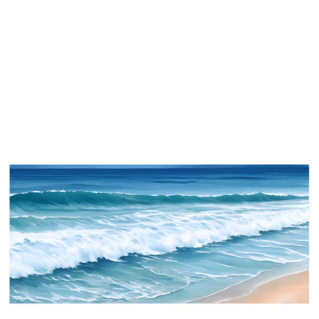 Free transparent PNG: Serene Beach with Gently Lapping Waves PNG Background for Nature and Coastal Imagery