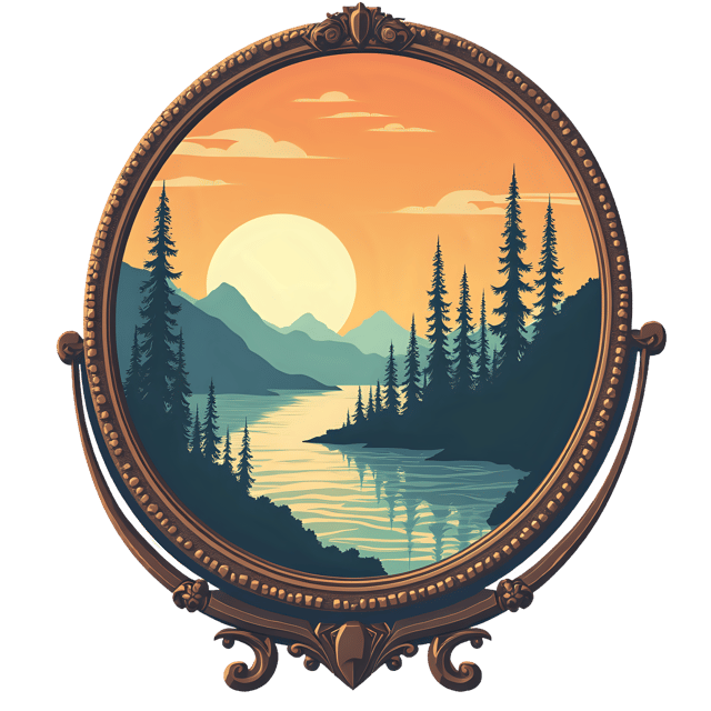 Free transparent PNG: Futuristic Mirror with Transparent Background PNG Design