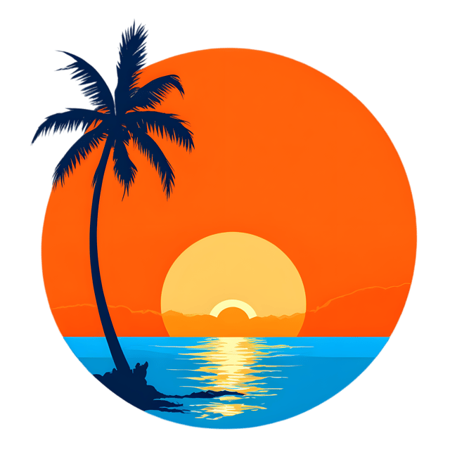 Free transparent PNG: Tropical Sunset Over Ocean Transparent PNG Background