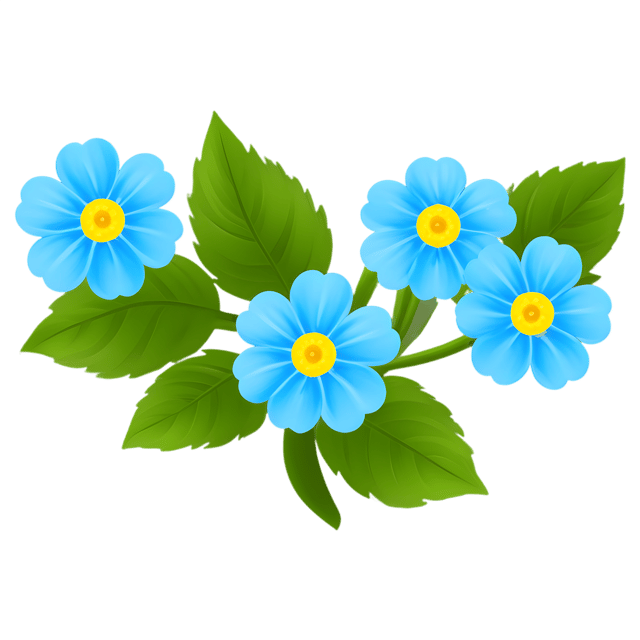 Free transparent PNG: Forget-Me-Not Flower PNG with Transparent Background for Botanical Art and Design