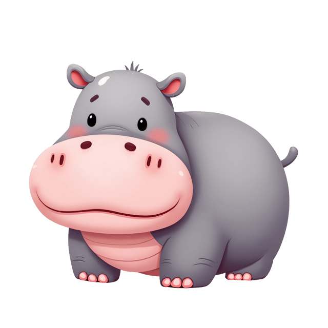 Free transparent PNG: Hippopotamus Cartoon Illustration with Watercolor Style