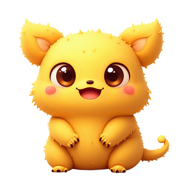 Free transparent PNG: 8 Yellow Monster Doll PNG with Cozy Warm Texture and Bright Eyes for Nursery Decor and Crafts