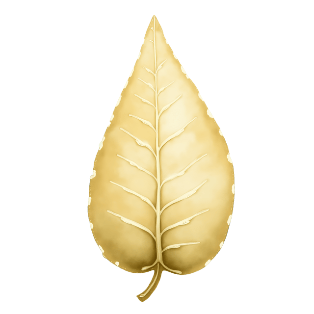 Free transparent PNG: Pale Gold Leaf Cartoon Illustration with Green Hints and Delicate Venation