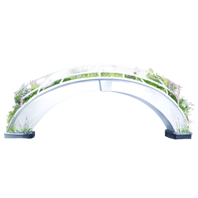 Free transparent PNG: Floral Garden Bridge Transparent PNG Design for Decorative and Craft Uses