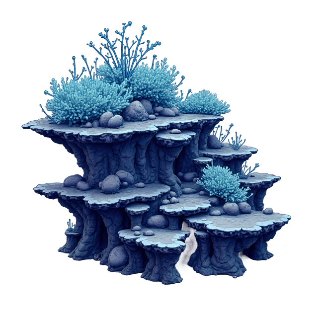 Free transparent PNG: Reef Structure with Glowing Plankton  Underwater Scene Clipart, free downloadable png