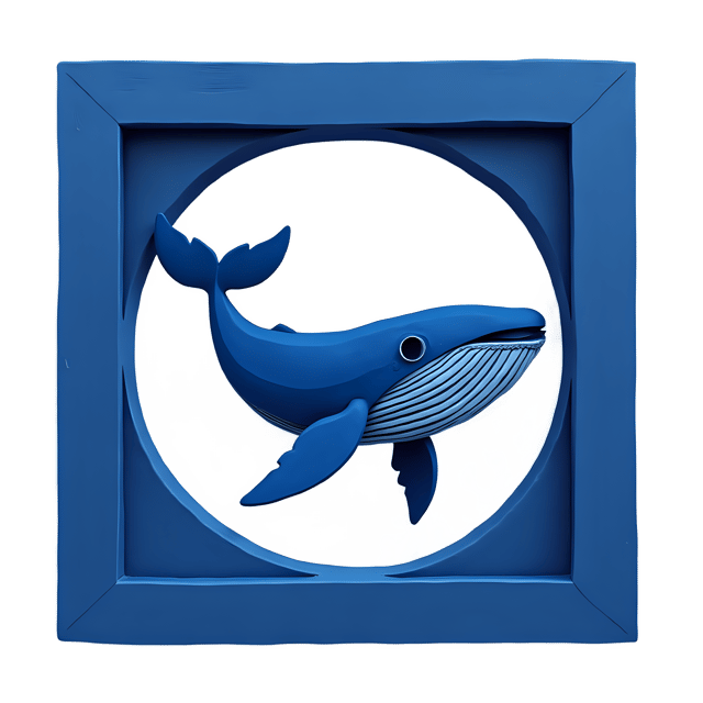 Free transparent PNG: Whale Carving  Deep Blue Frame Art, free downloadable png