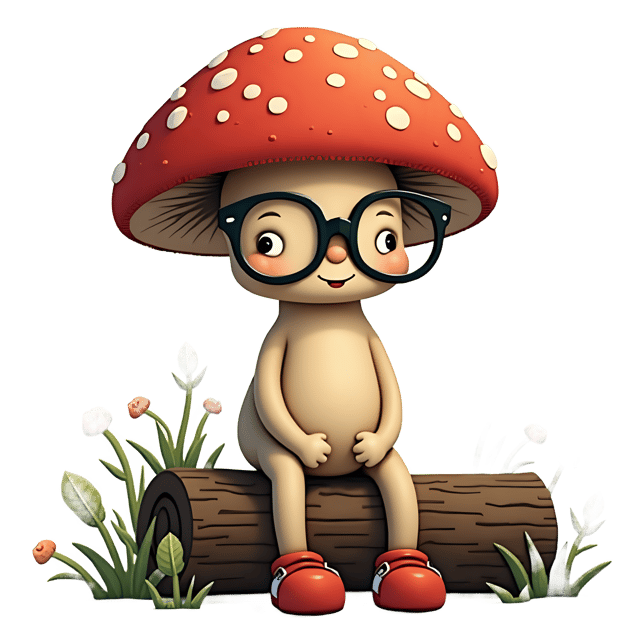 Free transparent PNG: Mushroom with Glasses Transparent PNG for Unique and Quirky Illustrations