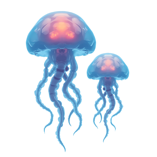 Free transparent PNG: Glowing Jellyfish PNG with Transparent Background for Underwater Art and Crafts