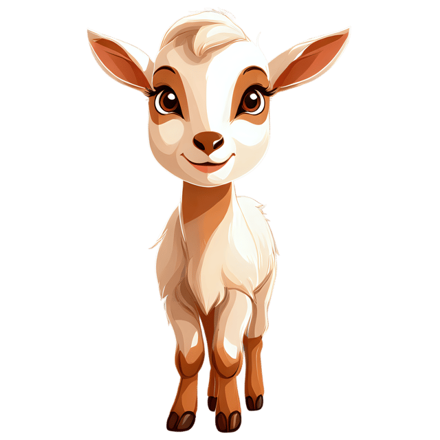 Free transparent PNG: Baby Goat Cute Cartoon Illustration for Nursery Decor and Kids' Content