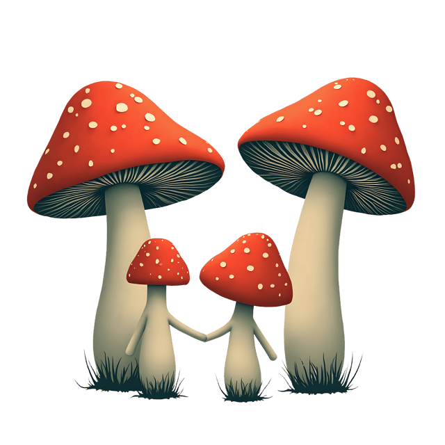 Free transparent PNG: Mushrooms Holding Hands in a Circle Transparent Background PNG