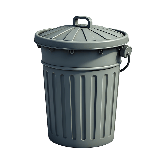 Free transparent PNG: Gray Trash Can Transparent PNG for Clean and Minimalist Design