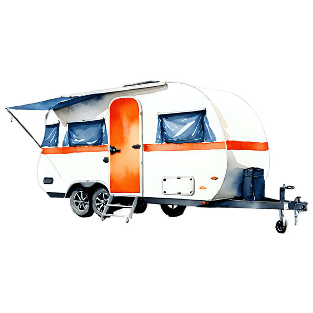 Free transparent PNG: Watercolor Camping Trailer Transparent PNG – Gentle Illustration for Design & Craft