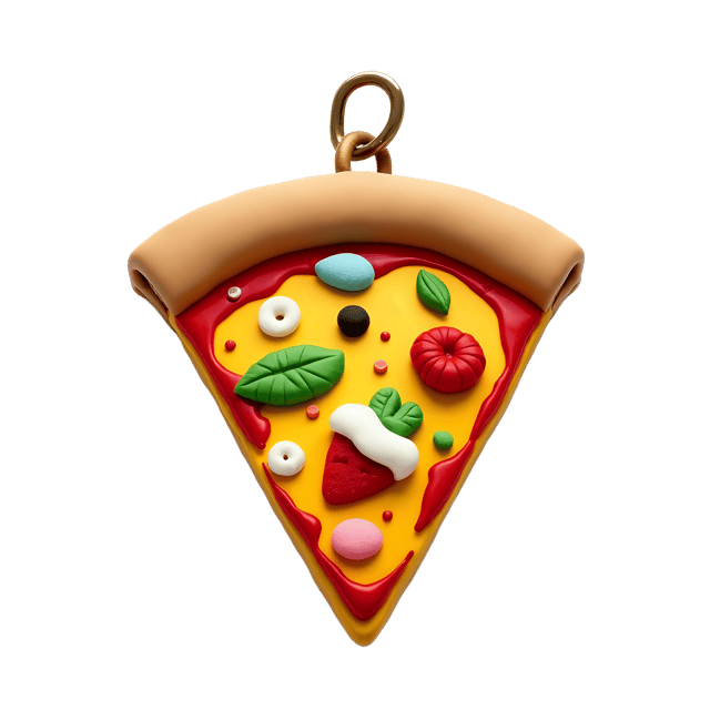 Free transparent PNG: Cute Tiny Pizza Charm Clay Art with Transparent Background