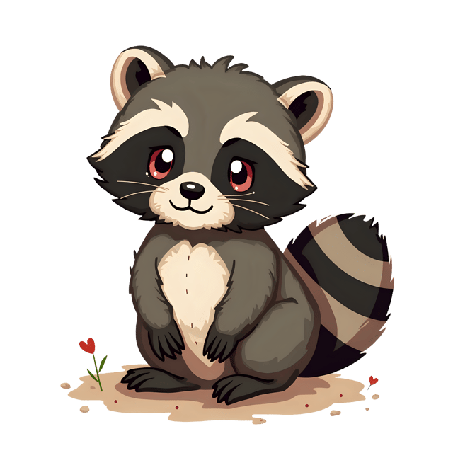 Free transparent PNG: Cute Striped Raccoon PNG with Transparent Background for Art and Design