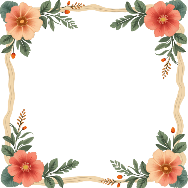 Free transparent PNG: Floral Border Frame PNG Clipart  Perfect for Design Projects  Decor