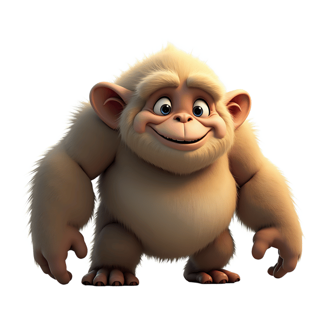 Free transparent PNG: Gentle Giant Monster PNG with Soft Fur and Bright Eyes