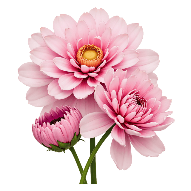 Free transparent PNG: Dahlia and Peony Flowers PNG Clipart  Elegant Blooms for Design  Crafts