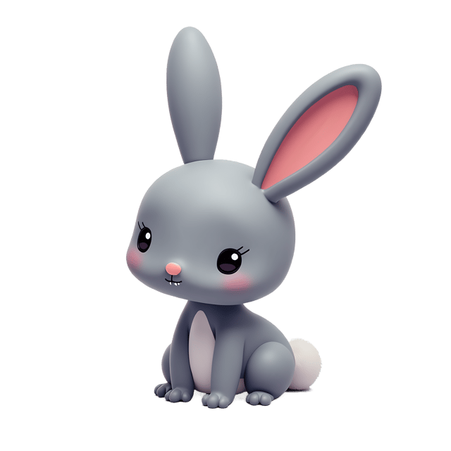 Free transparent PNG: Soft Gray Rabbit PNG with Transparent Background for Crafting and Design