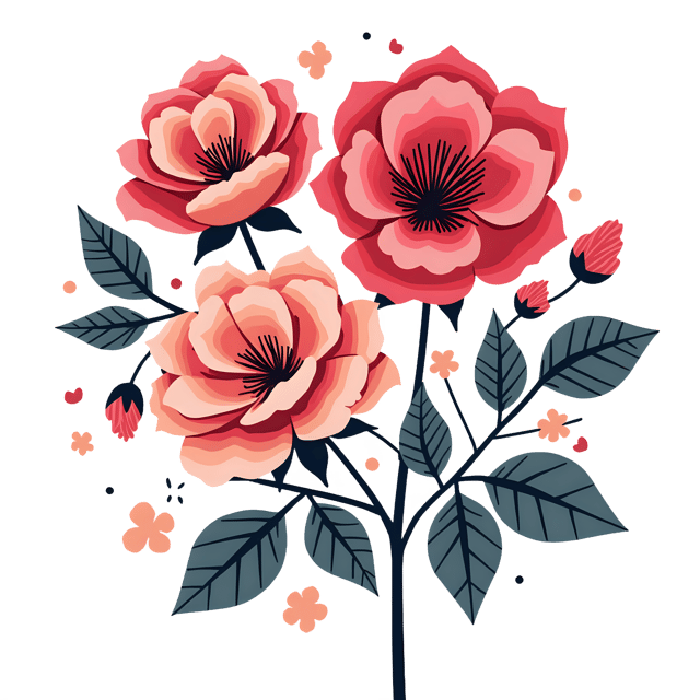 Free transparent PNG: Boho Roses with Geometric Accents  Free Downloadable PNG Clipart
