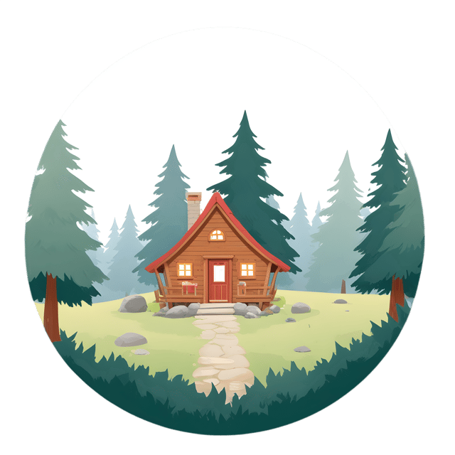Free transparent PNG: Misty Forest Hidden Cabin PNG Illustration with Transparent Background
