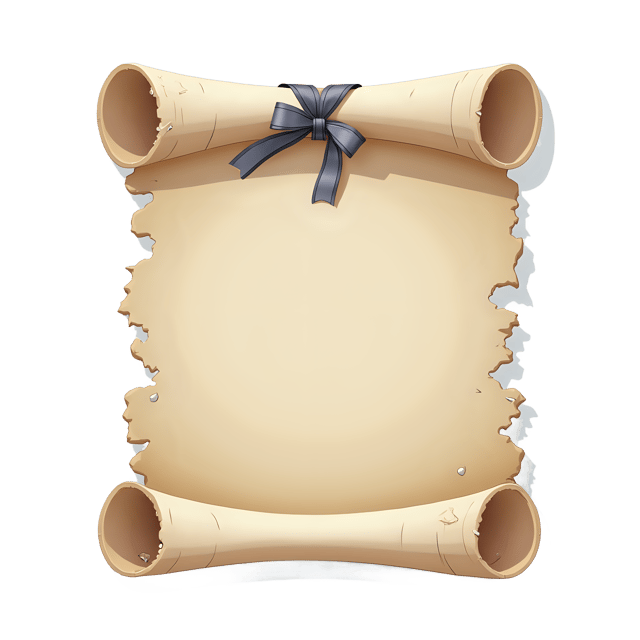 Free transparent PNG: Aged Scroll with Silver Ribbon Tie  Classic Decor Clipart, free high-quality png download