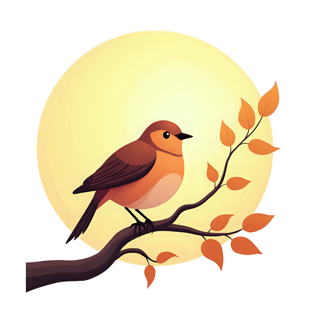 Free transparent PNG: Bird on Branch in Golden Light  Nature Clipart, free png download