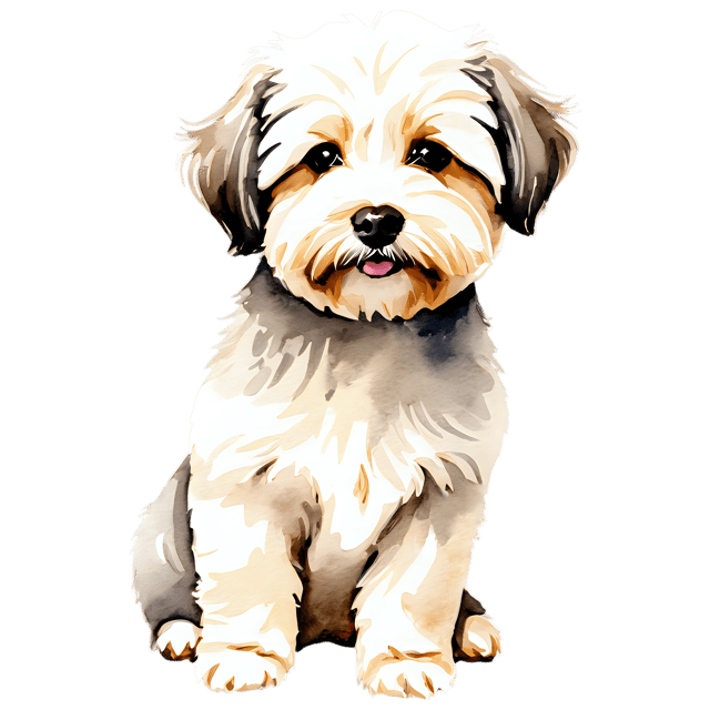 Free transparent PNG: Havanese Dog Watercolor Illustration – Transparent PNG