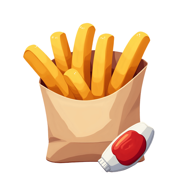 Free transparent PNG: Clay French Fries with Ketchup Packet PNG Transparent Background