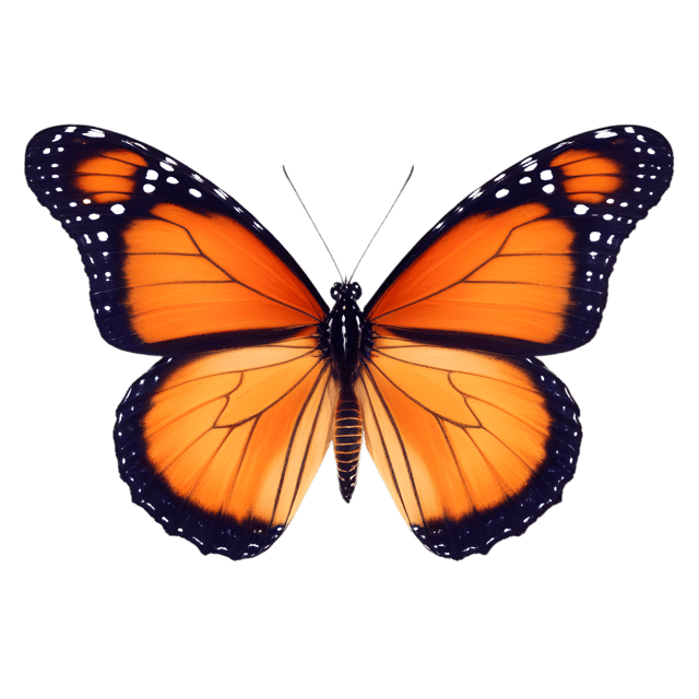 Free transparent PNG: Queen Butterfly Transparent PNG for Nature and Artistic Creations