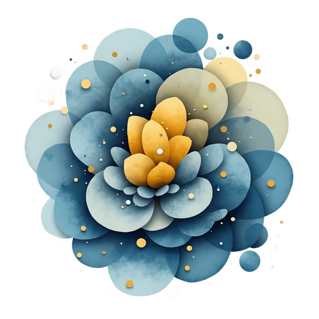 Free transparent PNG: Deep Ocean and Sky Abstract PNG Design with Blue, Yellow, Gray Hues