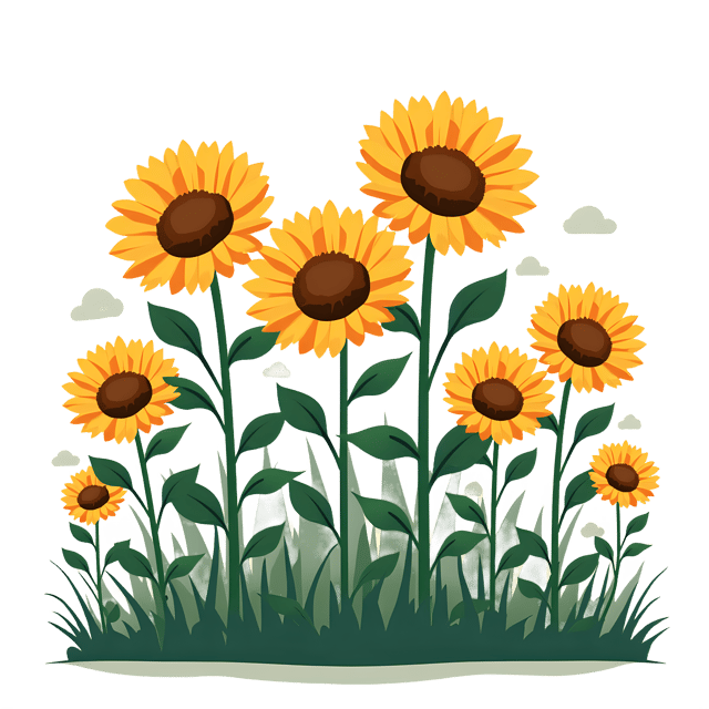 Free transparent PNG: Sunflower Patch  Farm Clipart, free downloadable png