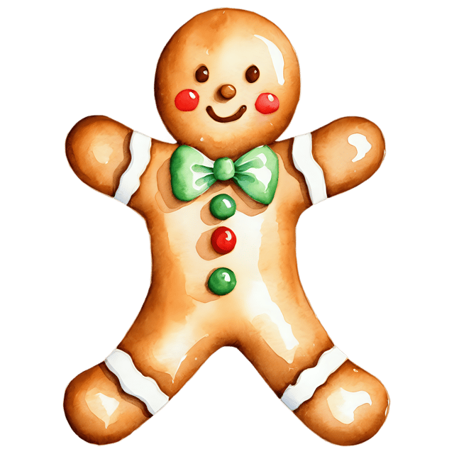 Free transparent PNG: Gingerbread Man Watercolor Illustration – Transparent PNG