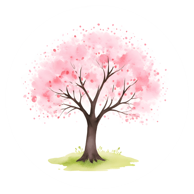 Free transparent PNG: Blossoming Trees with Circular Glow PNG for Decorative and Artistic Use