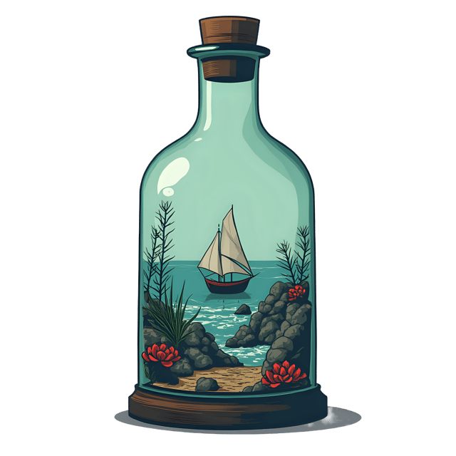 Free transparent PNG: Ocean Scene in a Bottle PNG Clipart  Perfect for Underwater Themed Crafts  Decor