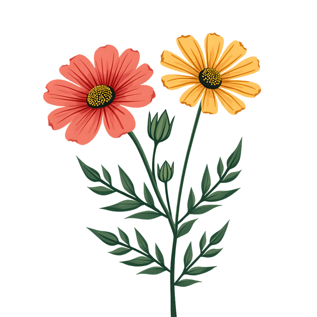 Free transparent PNG: Zinnia  Cosmos Flowers PNG  Perfect for Garden Design, Clipart  Crafts