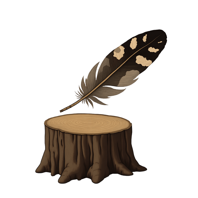 Free transparent PNG: Speckled Wing Feather on Tree Stump  Nature Art Clipart, free download png
