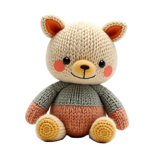 Free transparent PNG: 15 Soft and Cuddly Knitted Doll PNG with Transparent Background for Nursery Decor and Crafts