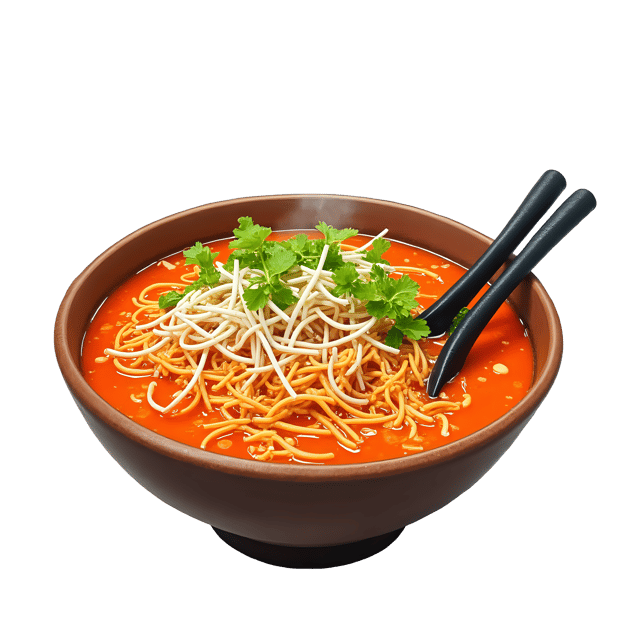 Free transparent PNG: Laksa Noodle Soup with Bean Sprouts  Southeast Asian Cuisine PNG, free download