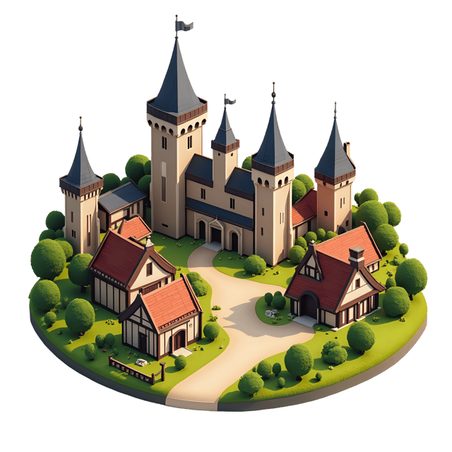 Free transparent PNG: Medieval Village Diorama PNG Clipart  Ideal for Historical Projects, Education  Decor