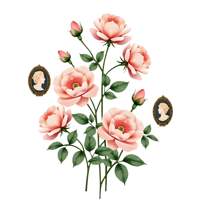 Free transparent PNG: Porcelain Cameo Arrangement  Pale Rose and Miniature Framed Cameo Clipart, free download png